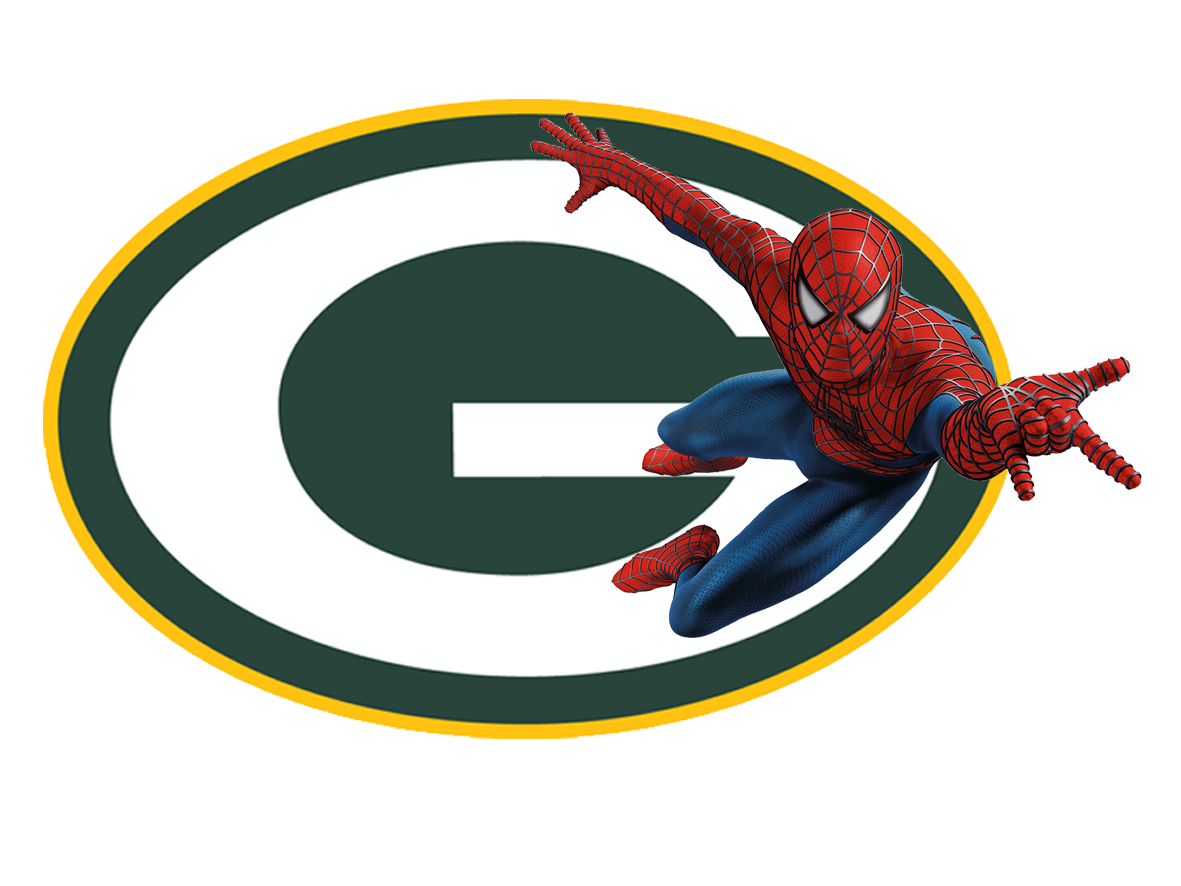 Green Bay Packers Spider Man Logo vinyl decal